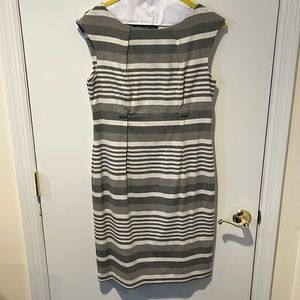 Calvin Klein Sleeveless dress size 10.  Gray and white stripes